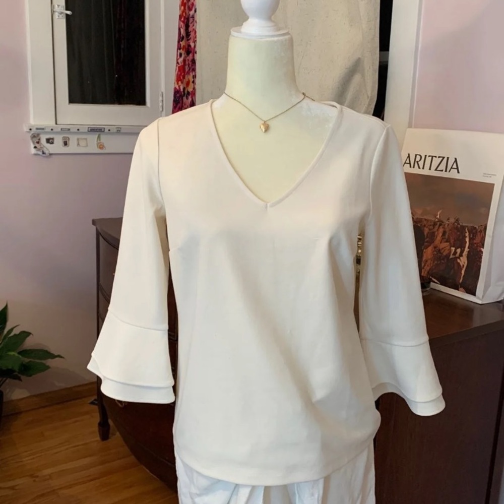 Ann Taylor white woven blouse